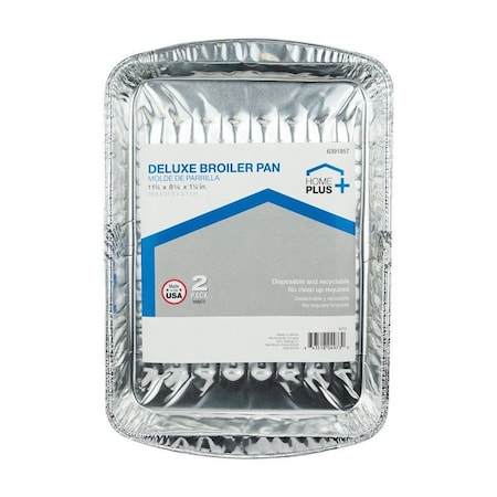 Home Plus Home Plus Durable Foil 8-1/2 in. W X 11-3/4 in. L Broiler Pan Silver 2 pk D30020